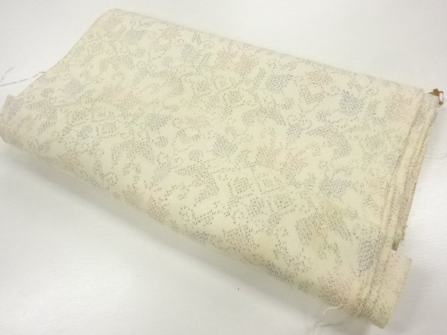 アンティーク　花唐草模様織り出し着物洗い張り